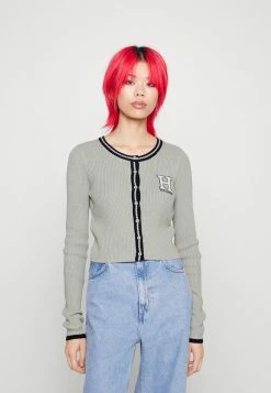 Best Pirce 🔥 Hollister Co. Cardigan - Grey Logo With Tipping 🤩