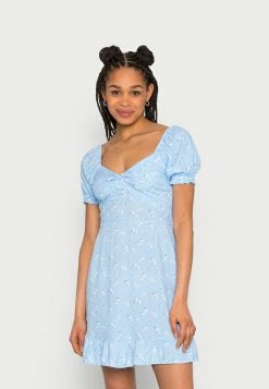Best Sale 🤩 Hollister Co. TWIST SHORT 👗 DRESS - Day 👗 DRESS - Blue Floral 🎁