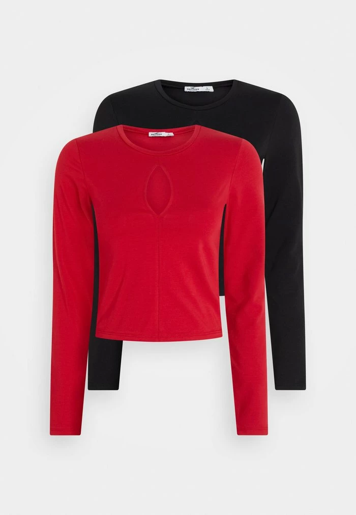 Brand new ๐ Hollister Co. CUTOUTS 2PACK - Long Sleeved Top - Black/jester Red ๐ - Image 5