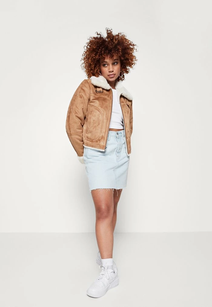 Best reviews of 😍 Hollister Co. COZY BIKER - Faux Leather Jacket - Tan ⌛ - Image 2