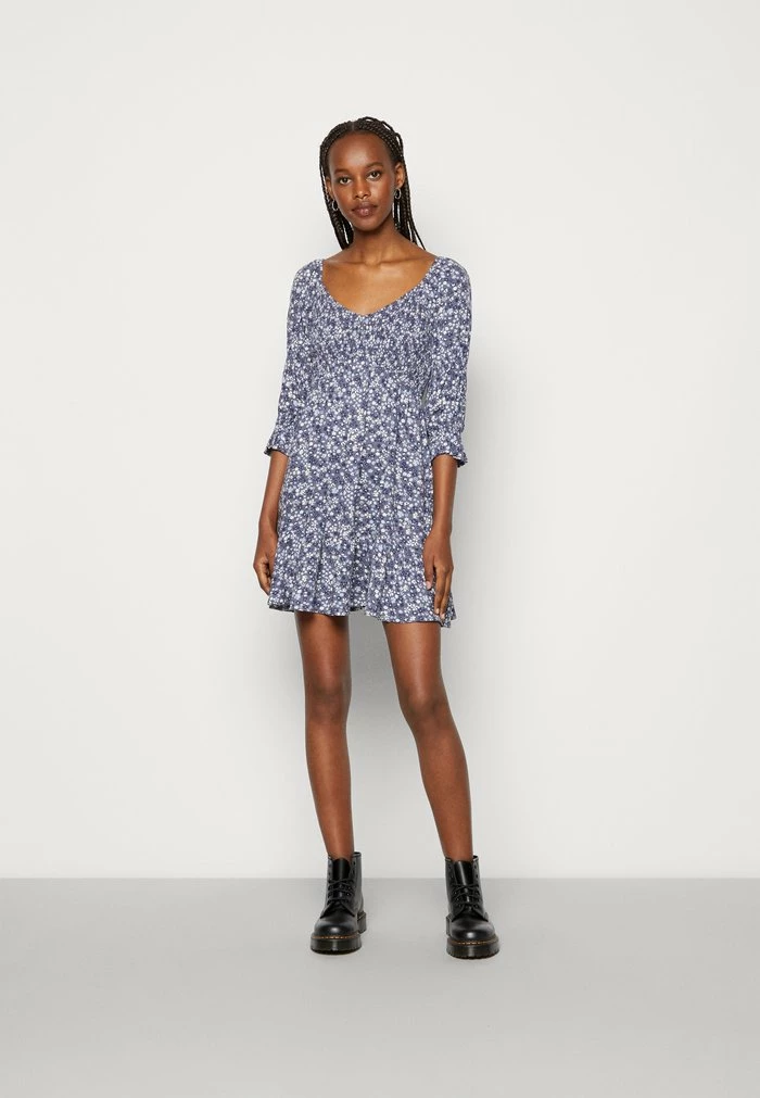 Buy 🔥 Hollister Co. HOT SMOCKED BODICE 👗 DRESS - Day 👗 DRESS - Blue 👍