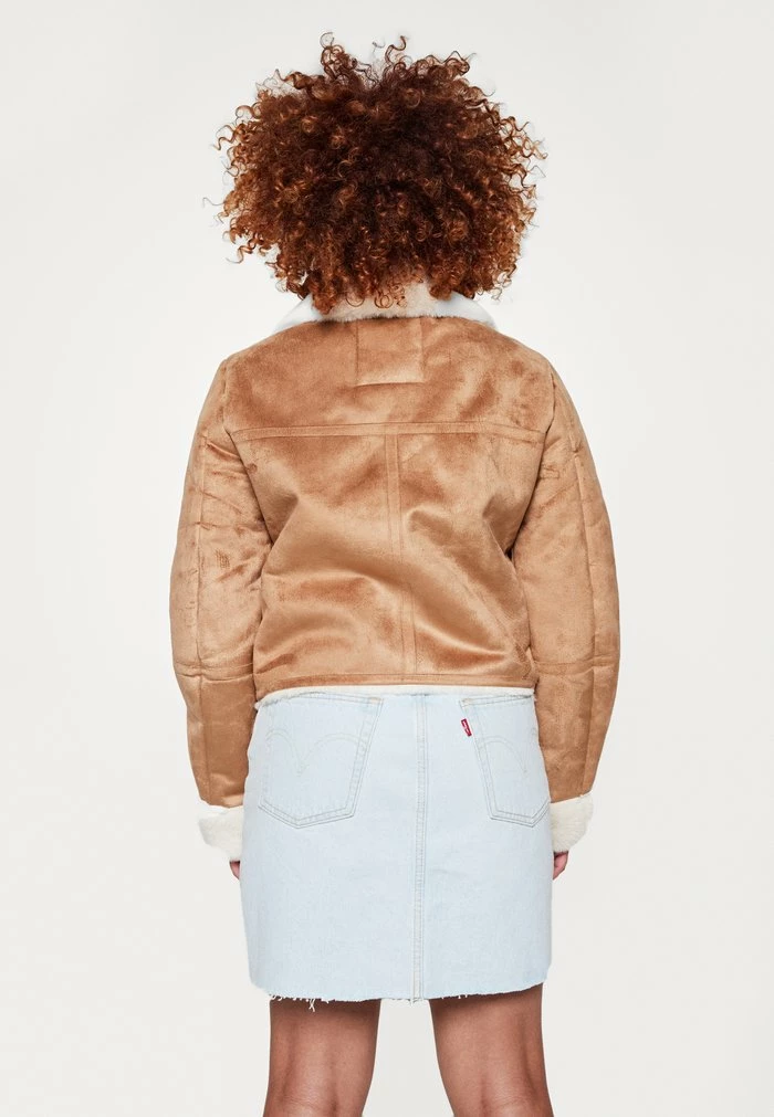 Best reviews of 😍 Hollister Co. COZY BIKER - Faux Leather Jacket - Tan ⌛ - Image 3