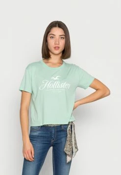 Flash Sale 🎉 Hollister Co. HERITAGE PRINT CORE - Print T-shirt - Green ✨