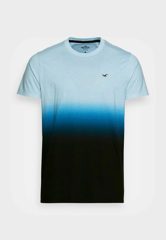 Best Pirce ๐งจ Hollister Co. CURVED - Print T-shirt - Black/blue Ombre โ๏ธ - Image 4