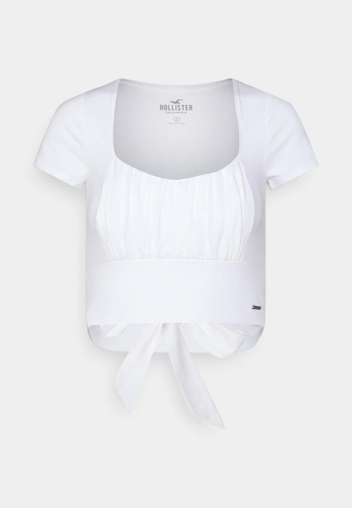 Hot Sale ๐ฅ Hollister Co. CROP RUCHED BUST BACK TIE - Print T-shirt - White ๐ - Image 5