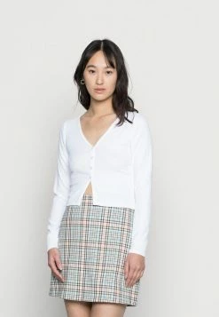 Cheap ๐ Hollister Co. TEXTURED BUTTON FLYAWAY - Cardigan - Bright White ๐