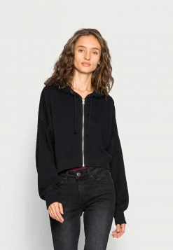 Cheapest ๐ Hollister Co. CROPPED MIN BRANDED - Zip-up Sweatshirt - Black ๐