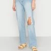 Deals ⭐ Hollister Co. CURVY POCKET - Straight Leg 👖 Jeans - Light Blue Denim ⌛