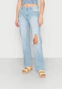 Deals ⭐ Hollister Co. CURVY POCKET - Straight Leg 👖 Jeans - Light Blue Denim ⌛