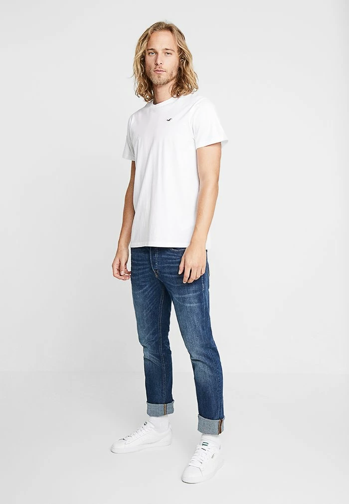 Coupon 🤩 Hollister Co. 3 PACK - Print T-shirt - White/burgundy/navy 😀