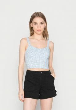 Promo 🎁 Hollister Co. BUST CUP BARE SET - Blouse - Blue Plaid 🌟