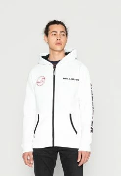 Best Sale 🔔 Hollister Co. SCRIPT - Zip-up Sweatshirt - White ⌛