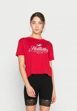 New 🛒 Hollister Co. HERITAGE PRINT CORE - Print T-shirt - Red 🥰