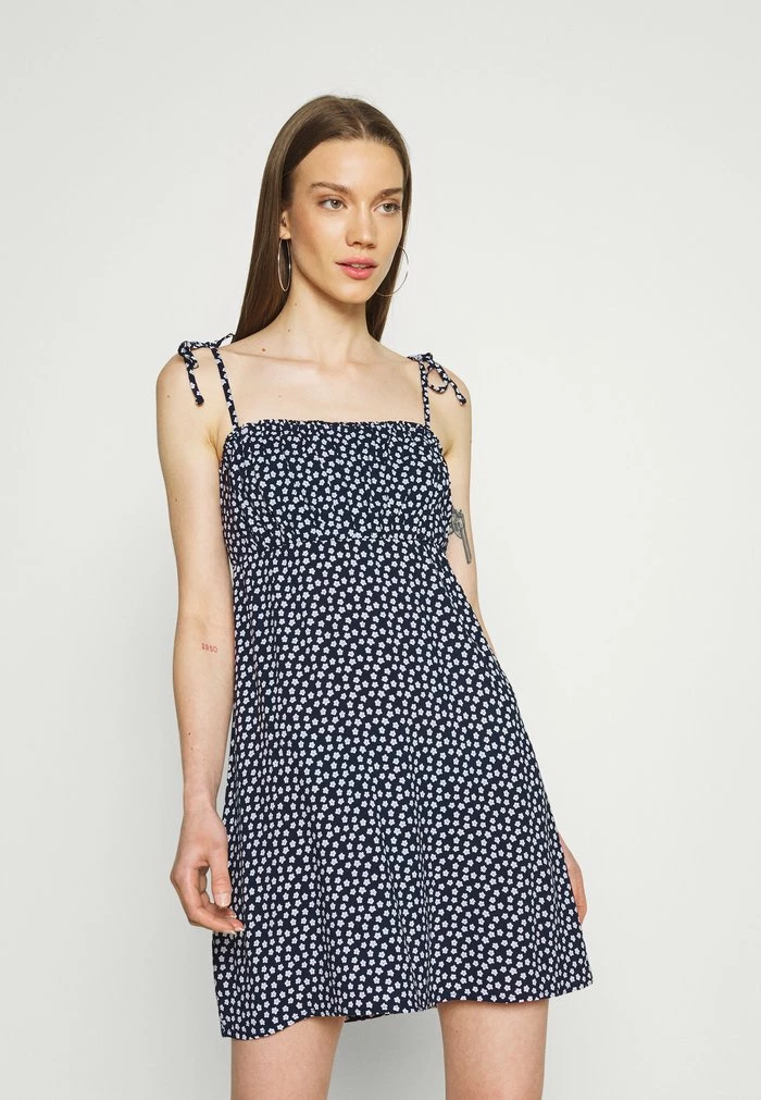 Best reviews of ⌛ Hollister Co. RUCHED TIE STRAP 👗 DRESS - Day 👗 DRESS - Navy 🤩