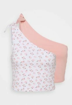 Flash Sale ✨ Hollister Co. ONE SHOULDER TIE 2 PACK - Top - White/solid Pink 🔔