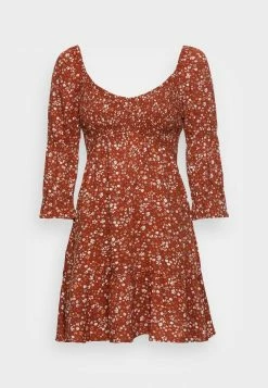 Top 10 โ๏ธ Hollister Co. HOT SMOCKED BODICE ๐ DRESS - Day ๐ DRESS - Brown ๐