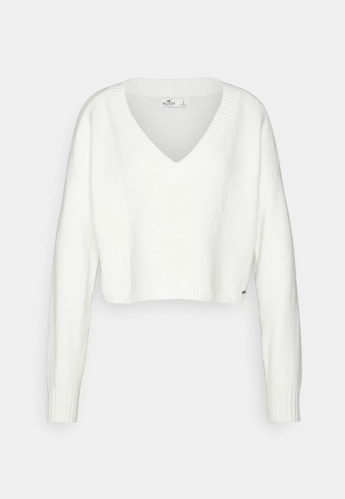 Flash Sale โญ Hollister Co. FABBA V NECK - Jumper - White ๐ฅฐ - Image 4