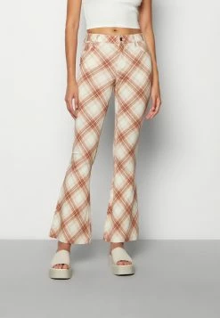 Brand new ✨ Hollister Co. PATTERN FLARE STATEMENT - Trousers - Cream Plaid 🎉