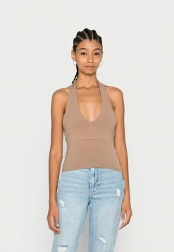 Wholesale ⌛ Hollister Co. BARE UNDER BUST SEAM HALTER - Top - Portabella 🥰