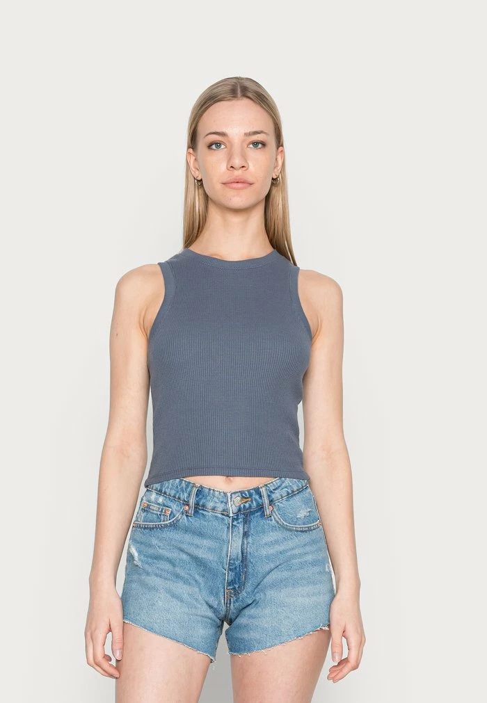 Buy โ๏ธ Hollister Co. BARE WAFFLE NECK - Top - Grisaille โค๏ธ