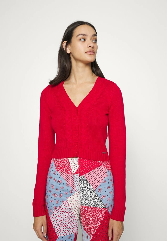 Cheapest 😀 Hollister Co. CROP CARDI - Cardigan - Jester Red 💯