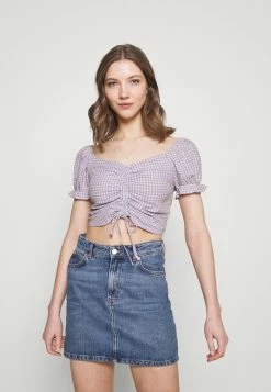 Wholesale ⭐ Hollister Co. CINCH TIE - Blouse - White/purple 🤩