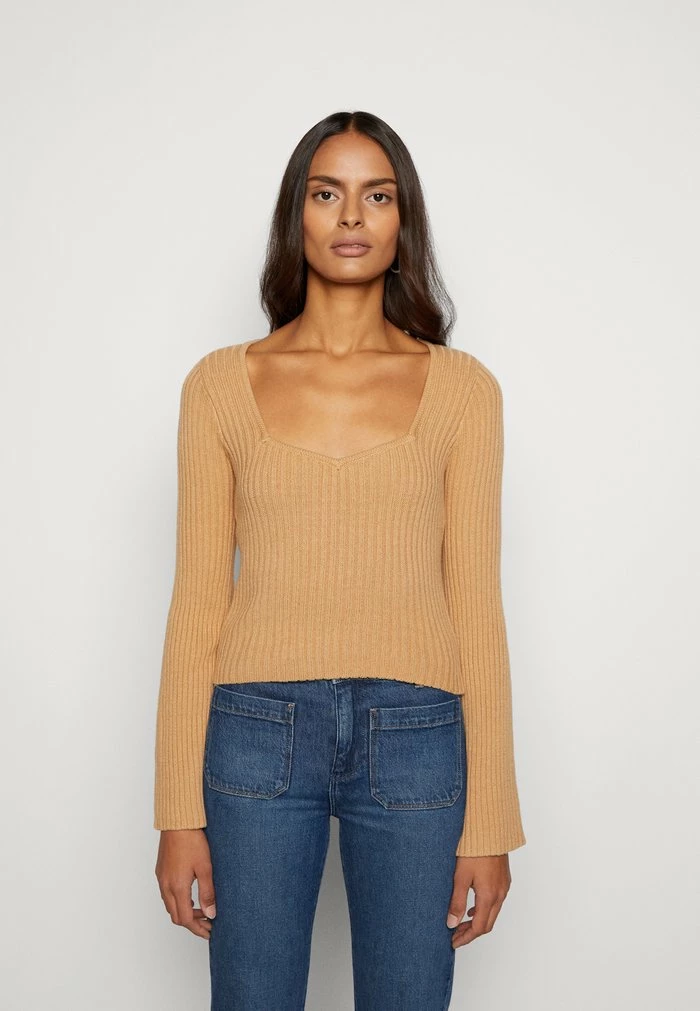 Best Sale ???? Hollister Co. SLIM CREW - Jumper - Tan Solid ????