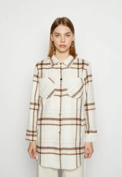 Best reviews of ๐ Hollister Co. LONG SHACKET STATEMENT - Light Jacket - Cream/plaid ๐ฅฐ