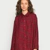 Best deal 👏 Hollister Co. Button-down Blouse - Red And Black Plaid 👏
