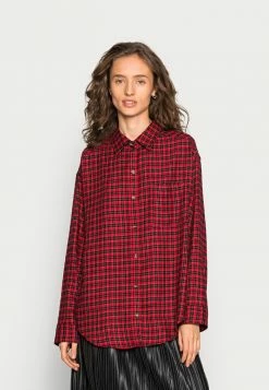 Best deal 👏 Hollister Co. Button-down Blouse - Red And Black Plaid 👏
