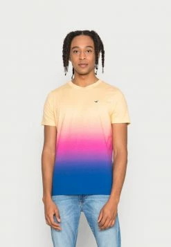 Cheapest ๐ Hollister Co. CREW ICON OMBRE UNISEX - Print T-shirt - Yellow/pink/purple ๐