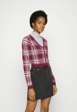 Outlet 🔥 Hollister Co. ASIA SLIM CROP CARDI - Cardigan - Burg ✔️