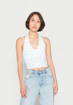 Budget 💯 Hollister Co. BARE HALTER UNDER BUST SEAM - Top - Blue/white 👏