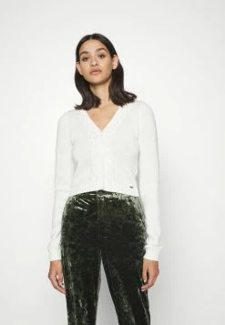 Budget 😀 Hollister Co. CROP CARDI - Cardigan - Cloud Dancer 😀