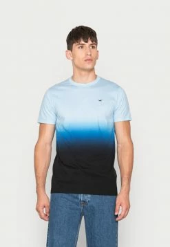 Best Pirce ๐งจ Hollister Co. CURVED - Print T-shirt - Black/blue Ombre โ๏ธ
