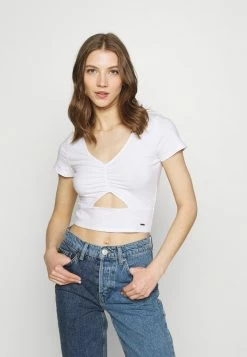 Discount 😉 Hollister Co. CINCH CUTOUT TEE - Print T-shirt - White ⌛