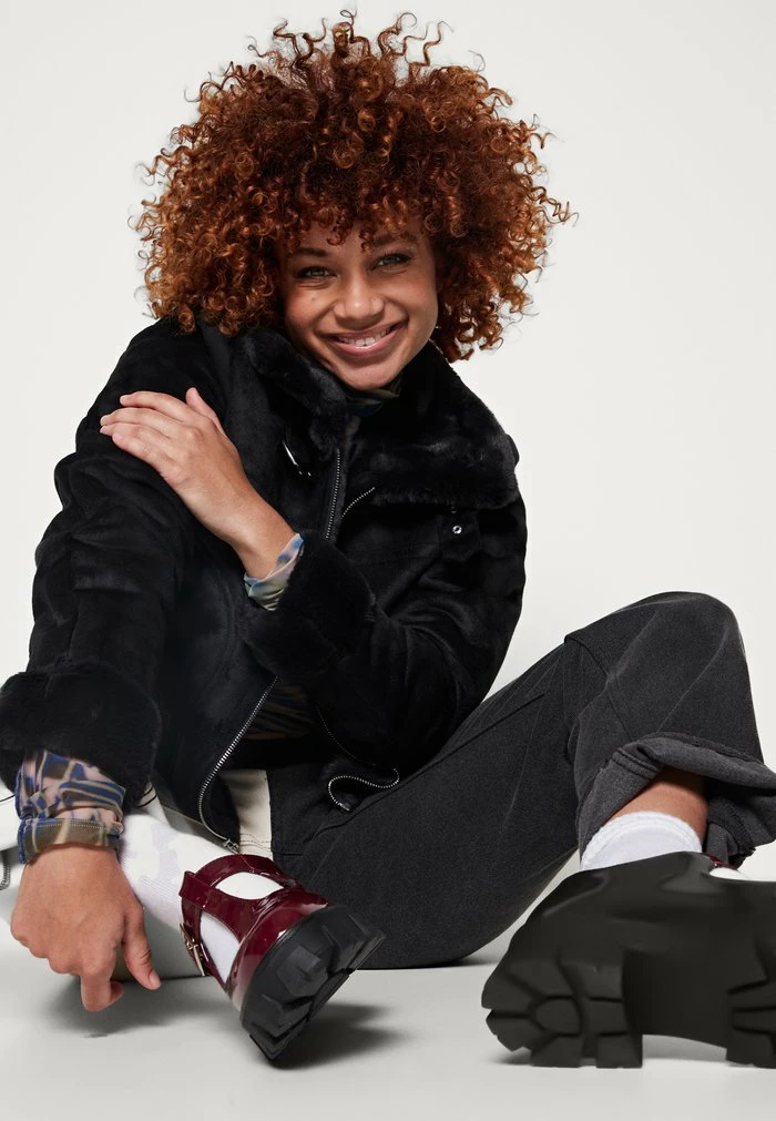 Flash Sale ❤️ Hollister Co. COZY BIKER - Light Jacket - Black Beauty 🔥 - Image 4