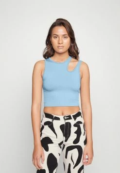 Hot Sale ✨ Hollister Co. ASYM SEAMLESS HIGHNECK TANK - Top - Placid Blue ✨