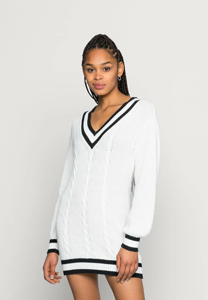 Coupon ๐ Hollister Co. VARSITY ๐ DRESS - Jumper ๐ DRESS - Cream With Black Tipping ๐