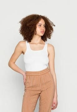 Best Pirce 😉 Hollister Co. BARE SEAMLESS SQUARE NECK TANK - Top - Bright White ⭐