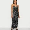 Coupon ⌛ Hollister Co. BARE HALTER - Jumpsuit - Black Floral 🔥