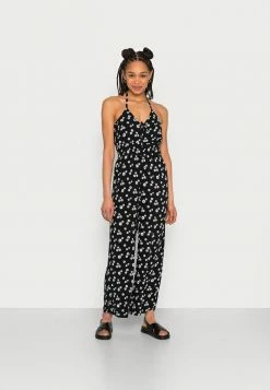 Coupon ⌛ Hollister Co. BARE HALTER - Jumpsuit - Black Floral 🔥