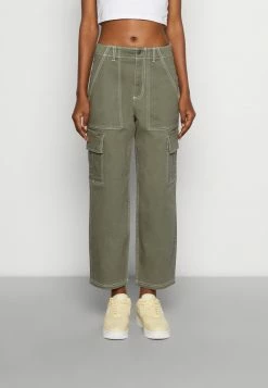 Best Sale ⭐ Hollister Co. ULTRA HIGH RISE ANKLE STRAIGHT LEG - Cargo Trousers - Beetle 😉