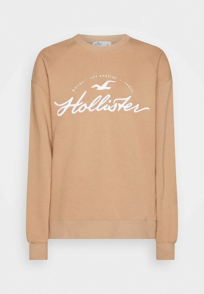 Coupon ๐ Hollister Co. OVERSIZED CREW SCRIPT LOGO - Sweatshirt - Beige โค๏ธ - Image 5