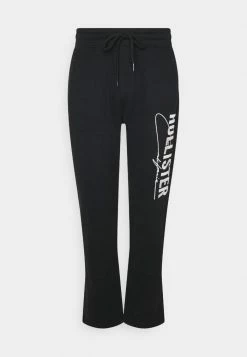Outlet 🛒 Hollister Co. STRAIGHT LEG TECH LOGO - Tracksuit Bottoms - Black ✔️