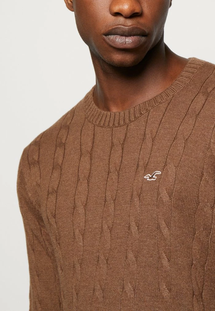 Flash Sale 🥰 Hollister Co. CABLE CREW - Jumper - Brown 😍 - Image 6