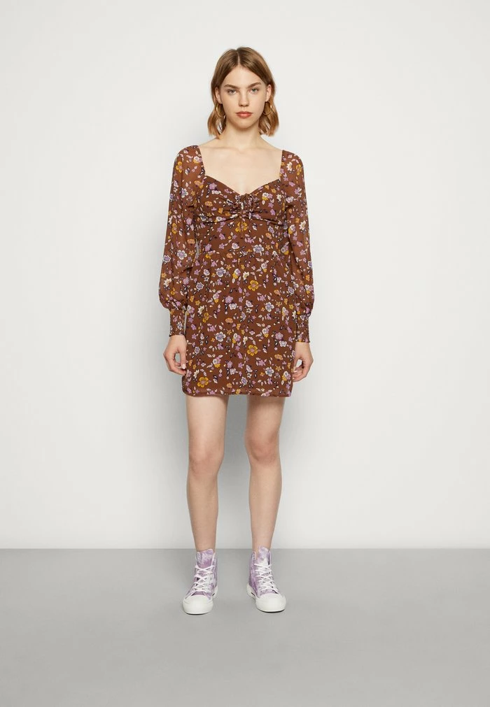 Discount ๐ฏ Hollister Co. SHORT ๐ DRESS - Day ๐ DRESS - Brown/multi-coloured โค๏ธ