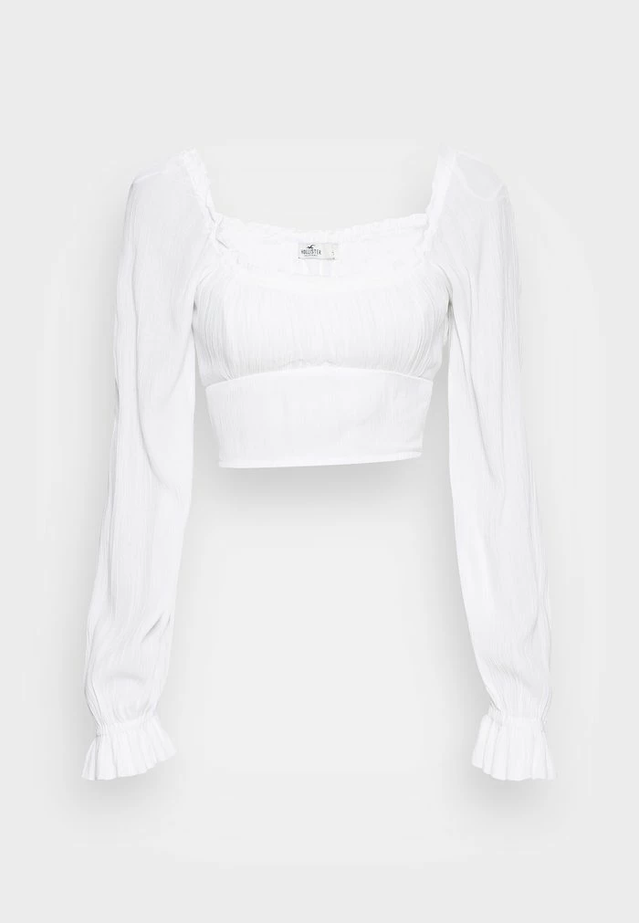 Top 10 🌟 Hollister Co. LACE UP - Blouse - White 👍 - Image 4