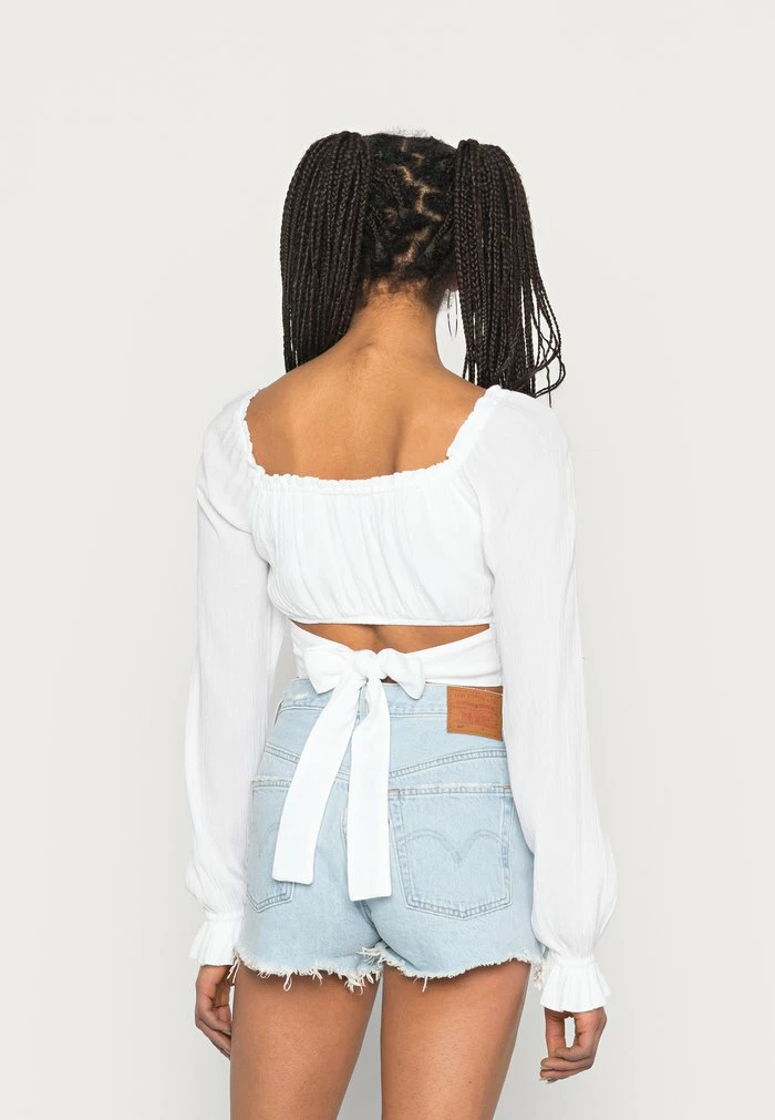 Top 10 🌟 Hollister Co. LACE UP - Blouse - White 👍 - Image 3