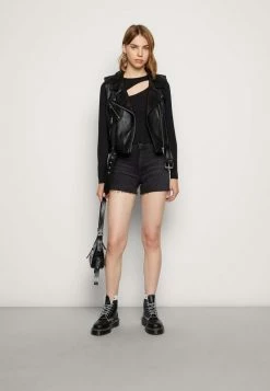 Best deal 👏 Hollister Co. DIAGONAL CUTOUT 2 PACK - Long Sleeved Top - Black/zinfandel 🛒